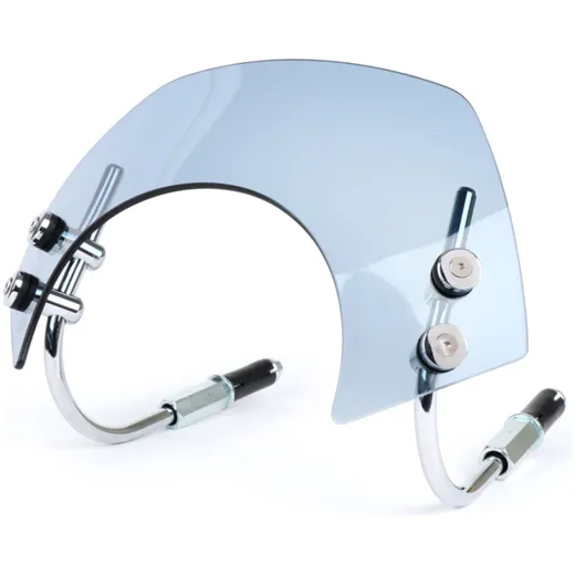 Flyscreen with chromed brackets -MOTO NOSTRA, w=340mm, h=105mm- Vespa GTS 125-300 HPE (2019-) cc - smoke grey 50769