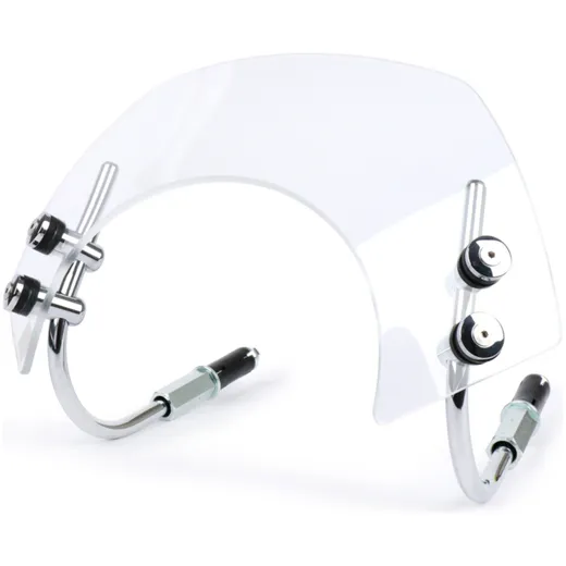 Flyscreen with chromed brackets -MOTO NOSTRA, w=340mm, h=105mm- Vespa GTS 125-300 HPE (2019-) cc - colourless 50770 Flyscreen with chromed brackets -MOTO NOSTRA, w=340mm, h=105mm- Vespa GTS 125-300 HPE (2019-) cc - colourless 50770