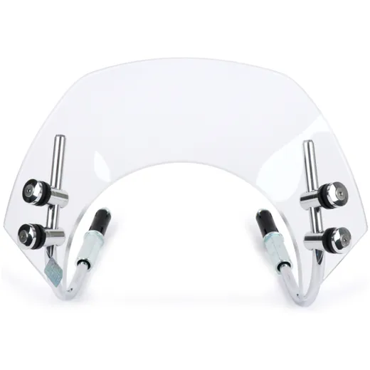 Flyscreen with chromed brackets -MOTO NOSTRA, w=340mm, h=105_3
