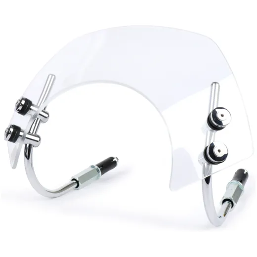 Flyscreen with chromed brackets -MOTO NOSTRA, w=340mm, h=105_2