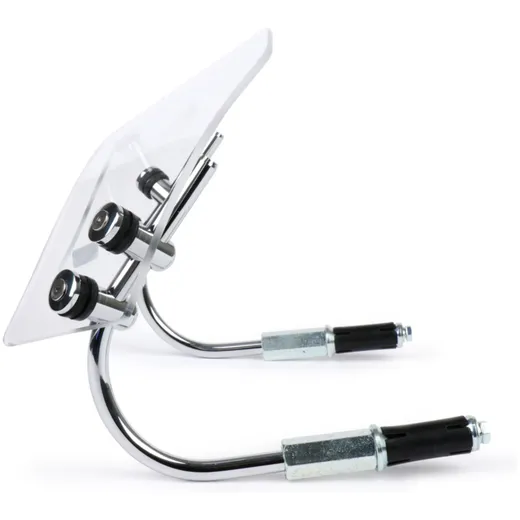 Flyscreen with chromed brackets -MOTO NOSTRA, w=340mm, h=105_1