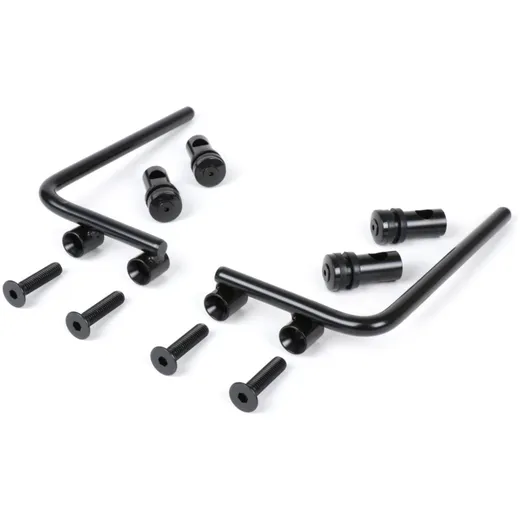 Bracket for flyscreen -MOTO NOSTRA, w=340mm, h=105mm- Vespa PX80, PX125, PX150, PX200, LML 125/150 Star/Stella - black 50776