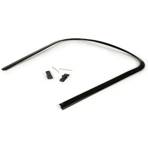 Leg shield beading (incl. end cap set) -BGM ORIGINAL- Vespa PK S, PK S Lusso, PK SS, PK ETS - plastic - black 50873