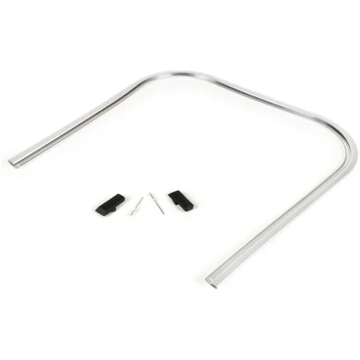 Leg shield beading (incl. end cap set) -BGM ORIGINAL- Vespa PK S, PK S Lusso, PK SS, PK ETS - plastic - silver 50874