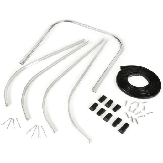 Leg shield beading (incl. compl. floor board stripe set) -BGM ORIGINAL- Vespa PK S, PK S Lusso, PK SS, PK ETS - plastic - silver