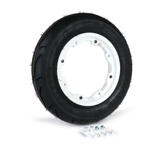 Komplettrad BGM Sport, schlauchlos, Lambretta 3.50 10 Zoll TL 59S (reinforced) Felge 2.10-10 weiß 51160
