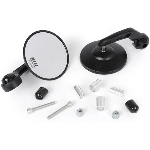 Mirror set -MOTO NOSTRA 1400- handle bar ends- aluminum- Ø=95mm- mat black anodised- E-marked 51204
