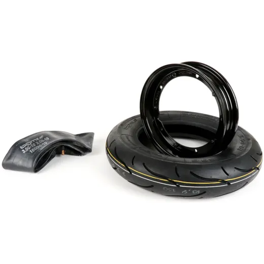 Reifen komplett Set BGM Sport, Vespa 3.50 10 Zoll TT 59S (reinforced) Felge 2.10-10 schwarz 51265 Reifen komplett Set BGM Sport, Vespa 3.50 10 Zoll TT 59S (reinforced) Felge 2.10-10 schwarz 51265