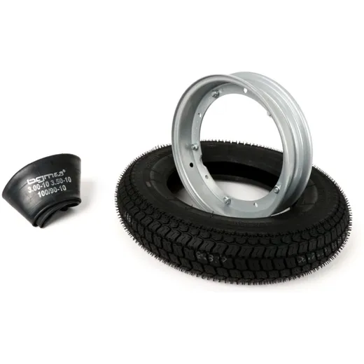 Reifen komplett Set BGM Classic, Vespa 3.50 10 Zoll TT 59P (reinforced) Felge 2.10-10 Grau 51279