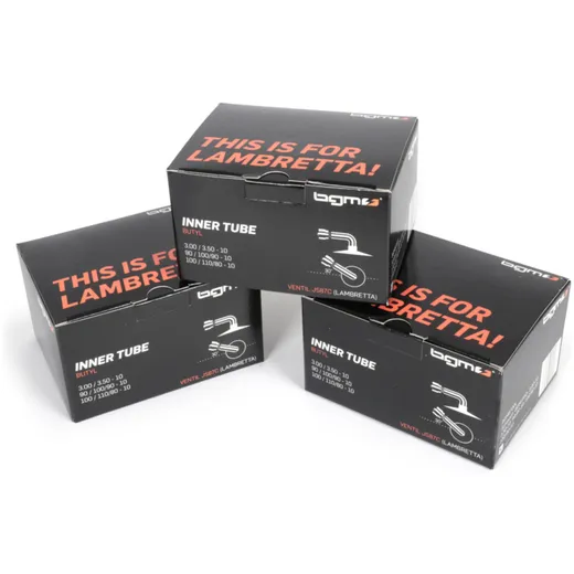 Tube-Kit (3x) -BGM PRO 10 inch- 3.50-10, 100/80-10, 100/90-10 - valve position type Lambretta 51364 Tube-Kit (3x) -BGM PRO 10 inch- 3.50-10, 100/80-10, 100/90-10 - valve position type Lambretta 51364