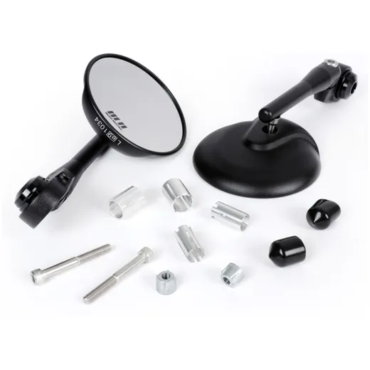 Spiegel Set Moto Nostra 1406, Aluminium CNC, Rund, Lenkerend_2