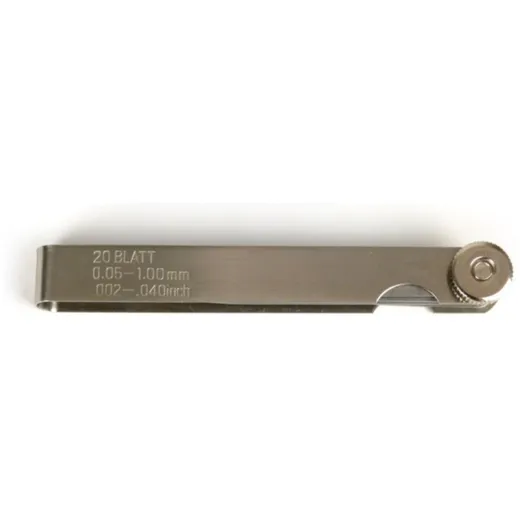 Fühlerlehre Universal 20 Blatt, Metall 0.05-1.00mm + 0.002-0_1