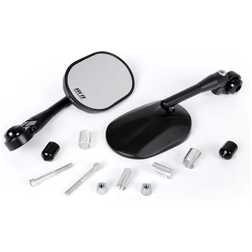 Pair of mirrors -MOTO NOSTRA 1404, aluminium CNC, handlebar ends- matt black 51808