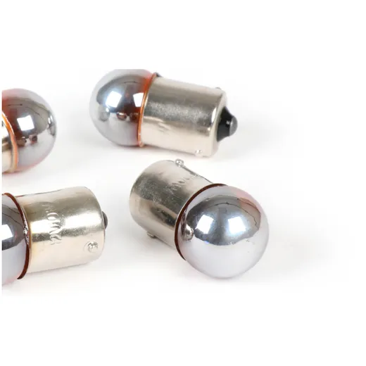 Birnen BA15s (Stifte gerade) 12V 10W 4er Set Orange Silbern _2