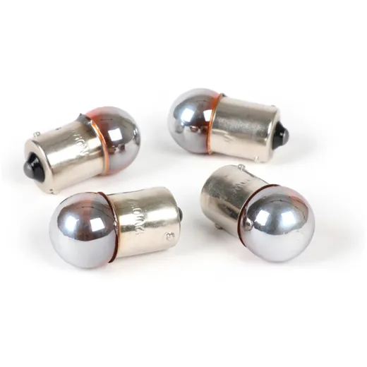 Birnen BA15s (Stifte gerade) 12V 10W 4er Set Orange Silbern _1