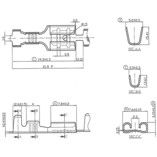 Kabelschuh Flachsteckhülse 6,3mm Ø=1,0-1,5mm² DIN 46340 10st_1