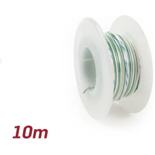 Electric wire -UNIVERSAL 0.85mm²- 10m - white/green 52136_1