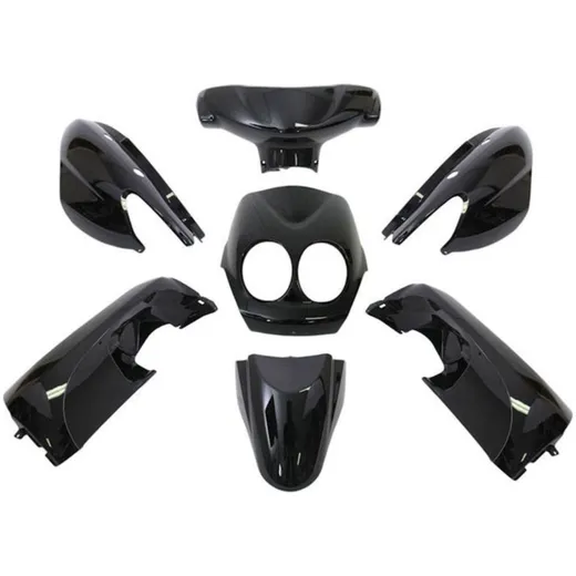 fairing kit 7-piece black metallic for Yamaha Neos, MBK Ovetto 50cc 2-stroke 2008- 52518