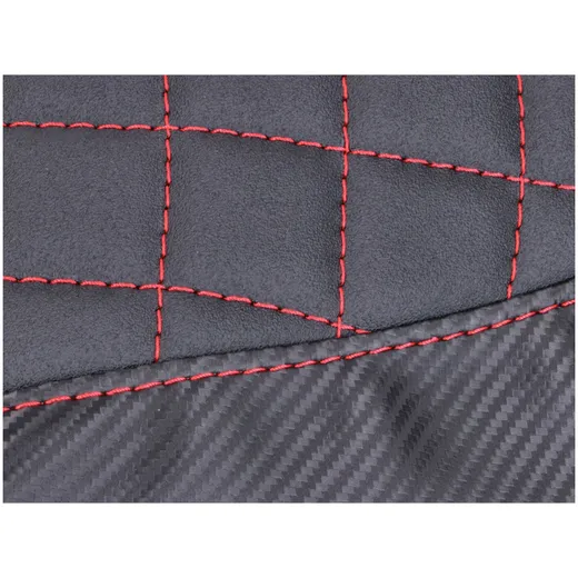 Sitzbankbezug Raute gesteppt, schwarz / rot, Carbon-Look für_2