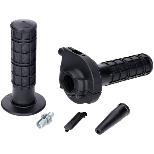 throttle grip set Domino short stroke 2.3 ° black aluminum for 22mm handlebar - universal 53102