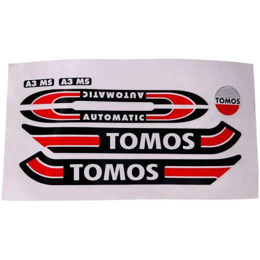 Aufklebersatz schwarz/rot/weiß 080010 für Tomos 53687