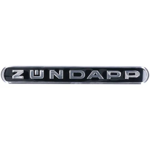 Aufkleber Emblem schwarz / chrom 130 x 16,5mm aus Aluminium länglich für Zündapp 53721