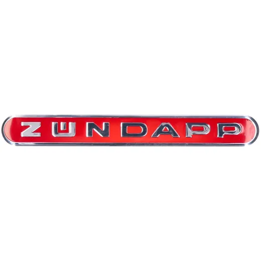 Aufkleber für Tank Silber und Rot 130x15mm Aluminium für Zündapp Mofa, Mokick 53737