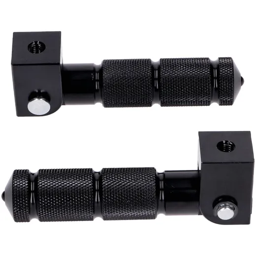 Pillion footrest set CNC black with bracket for Beta RR 50, _3