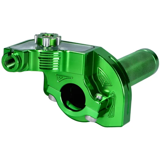Kurzhubgasgriff grün CNC für 22mm Lenker für Mofa, Moped 540_2