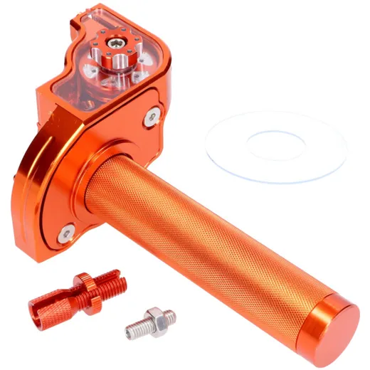 Short-stroke throttle orange CNC for 22mm handlebars for moped, moped 54043