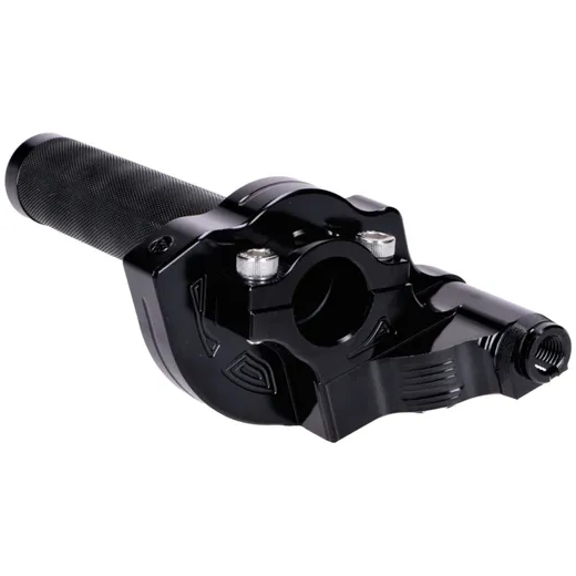 Kurzhubgasgriff schwarz CNC für 22mm Lenker für Mofa, Moped _1