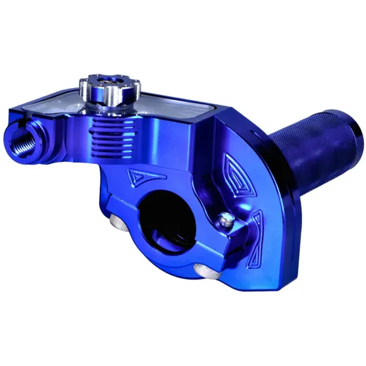 Short-stroke throttle grip blue CNC for 22mm handlebars for _2