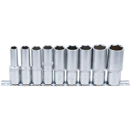 Socket wrench set long 9-piece metric 1/2 inch 10-24mm 54931
