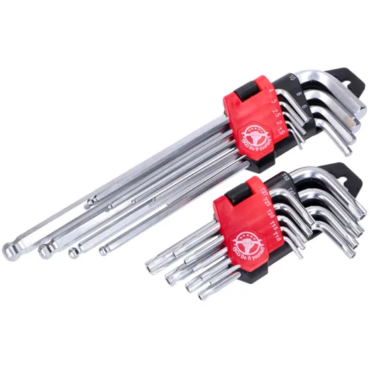 Hexagon socket and TX wrench set 18 pieces 54956