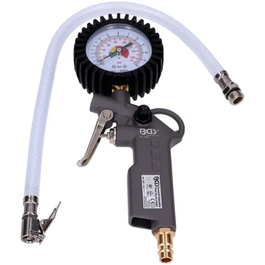 Compressed air tire inflator with barometer 0-8 bar 1/4 inch BSP 54957