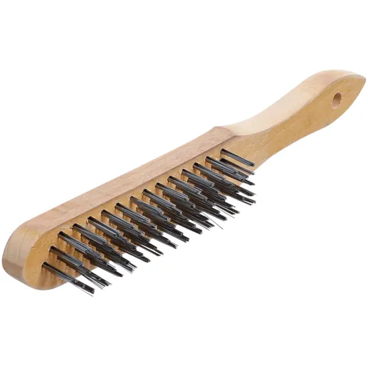 Wire brush 5-row with wooden handle 55013