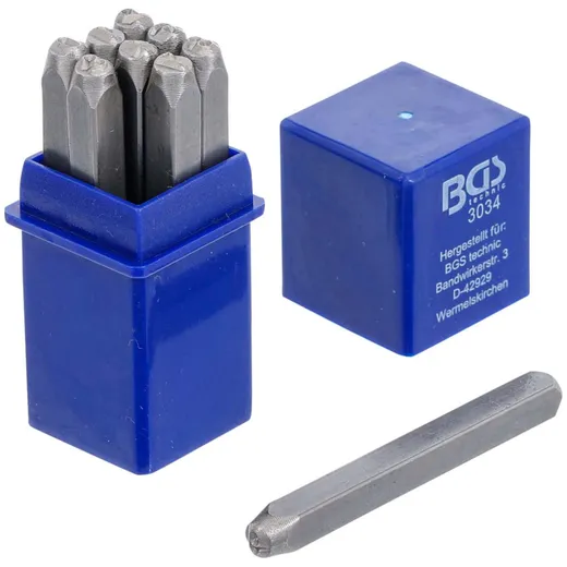 Impact numbers set 4mm DIN1451 9-piece 55044 Impact numbers set 4mm DIN1451 9-piece 55044