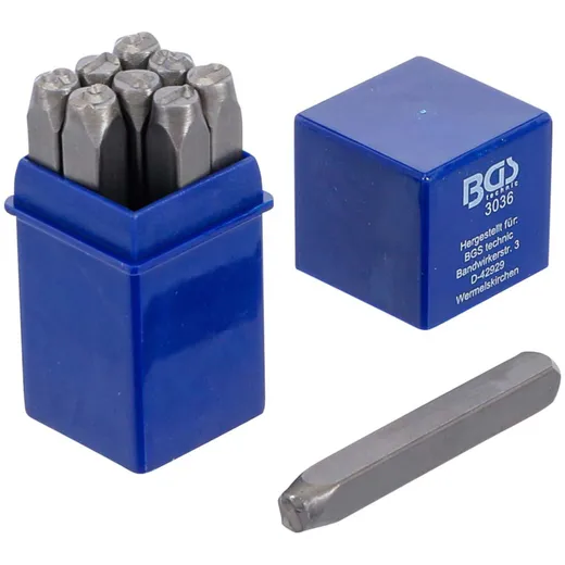 Impact numbers set 6mm DIN1451 9-piece 55045 Impact numbers set 6mm DIN1451 9-piece 55045