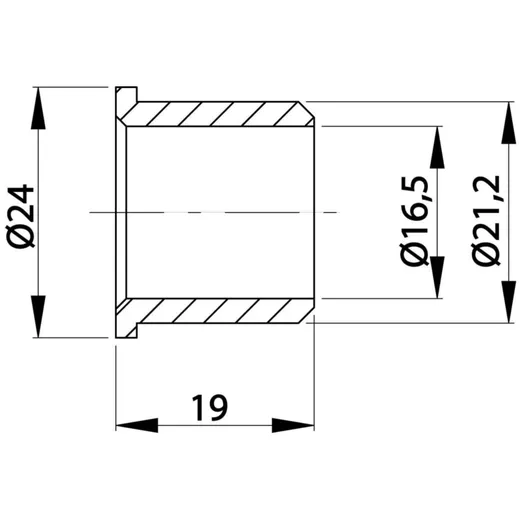 bottom bracket bushing Buzzetti 16x21x19mm for Puch Maxi, X3_1
