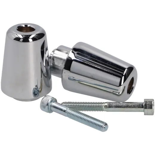 handlebar vibration dampers / bar ends chromed for Vespa Primavera, Sprint, 50, 125, 150 BZA32784