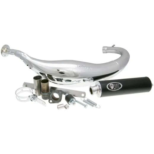 exhaust Turbo Kit Carreras 80 chrome for Minarelli AM CARR10-C exhaust Turbo Kit Carreras 80 chrome for Minarelli AM CARR10-C