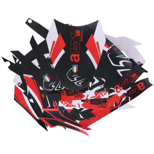 Dekor / Sticker Kit schwarz-weiß-rot matt für Aprilia SX50 2_1