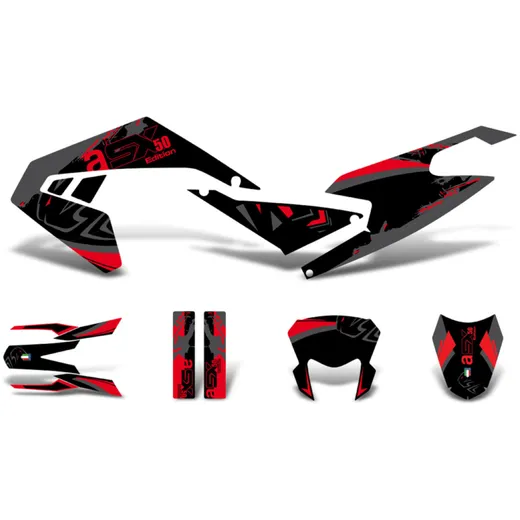 Aufkleber Dekor / Sticker Kit schwarz-rot-grau matt für Aprilia SX50 2018- Euro4 DK-43003 Aufkleber Dekor / Sticker Kit schwarz-rot-grau matt für Aprilia SX50 2018- Euro4 DK-43003