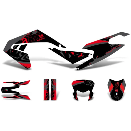 Aufkleber Dekor / Sticker Kit schwarz-rot-grau glänzend für Aprilia RX50 2018- Euro4 DK-43005 Aufkleber Dekor / Sticker Kit schwarz-rot-grau glänzend für Aprilia RX50 2018- Euro4 DK-43005