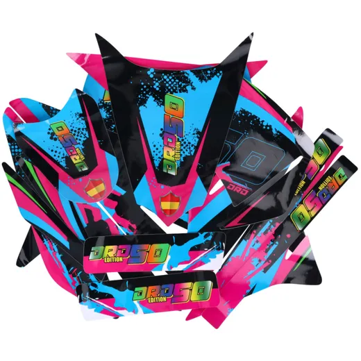 decal set black-pink-blue glossy for Derbi Senda DRD 11-17 D_1