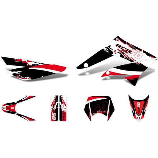 Aufkleber Dekor / Sticker Kit schwarz-weiß-rot glänzend für Gilera RCR 11-17 DK-43047