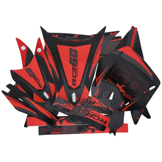 Dekor / Sticker Kit schwarz-rot-grau matt für Gilera RCR 11-_1