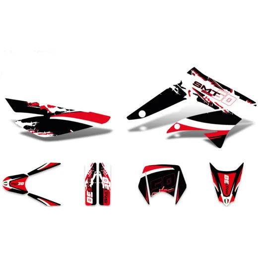 Aufkleber Dekor / Sticker Kit schwarz-weiß-rot glänzend für Gilera SMT 11-17 DK-43053