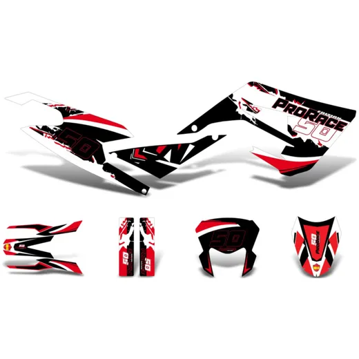 decal set black-white-red glossy for Derbi Senda 50 2018- DK-43738