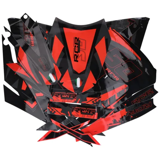 Dekor / Sticker Kit schwarz-rot-grau glänzend für Gilera RCR_1